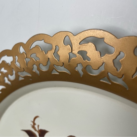 Vintage NashCo Toleware Tin Decorative Plate Serving Tray Wall Decor - Picture 4 of 10